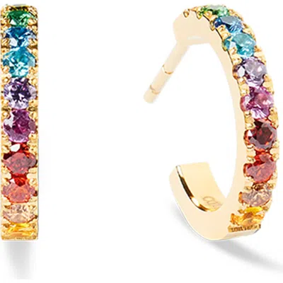 Coeur De Lion Eternal Love Mini Gold Hoop Earrings In Multi
