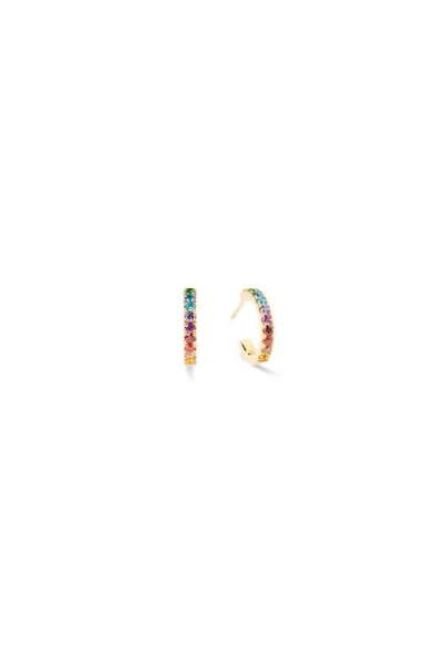 Coeur De Lion Eternal Love Mini Gold Hoop Earrings In Multi