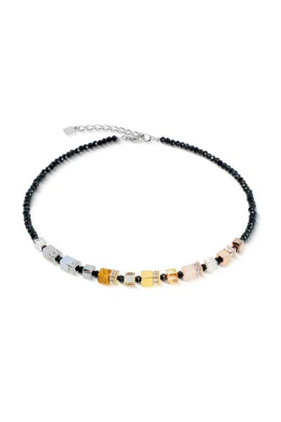Coeur De Lion Geocube Precious Nature Necklace In Black