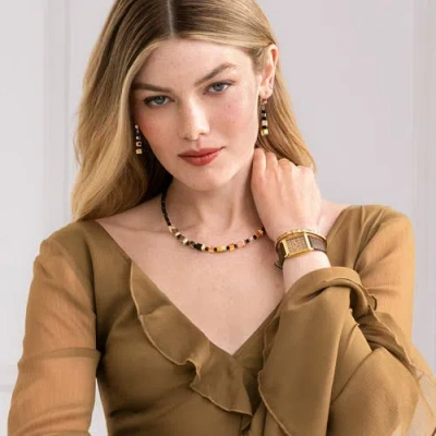 Coeur De Lion Geocube Precious Nature Necklace In Black