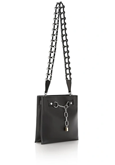Shop Alexander Wang Attica Studded Cage Strap In Black Suede With Rhodium