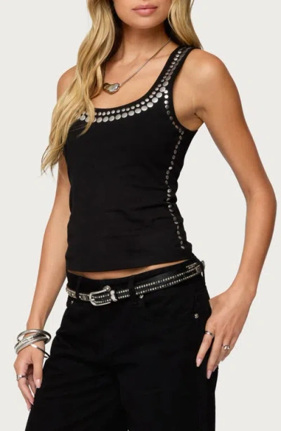 Edikted Studded Tank Top In Black