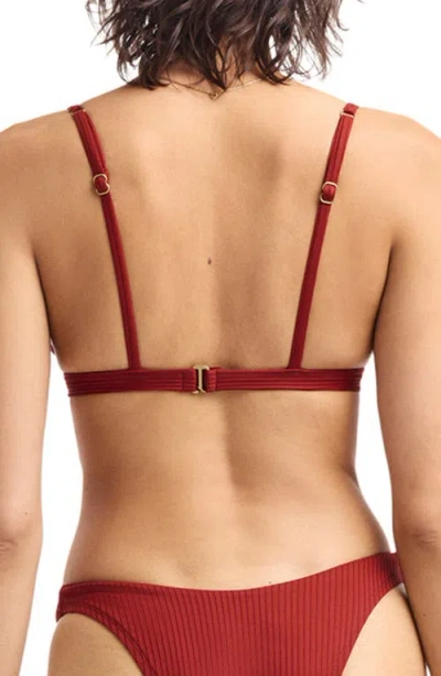 Vitamin A ® Moss Rib Bikini Top In Burgundy