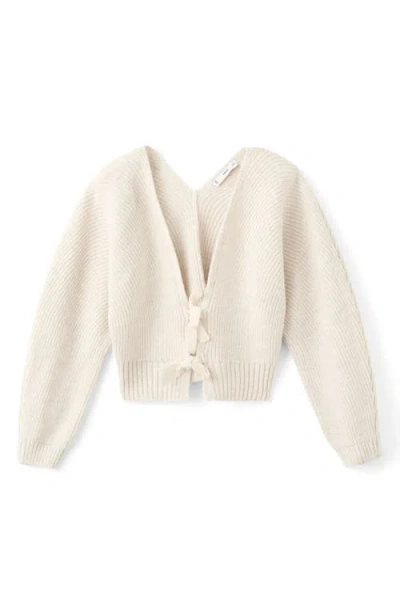Mango V-neck Cardigan In White