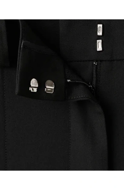 Mango Pleated Straight Leg Pants With Side Zip Hems In Black