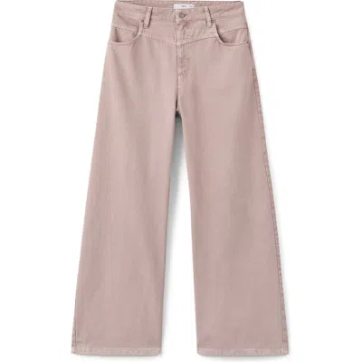 Mango Wide Leg Jeans In Pink