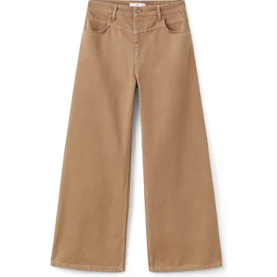 Mango Wide Leg Jeans In Brown