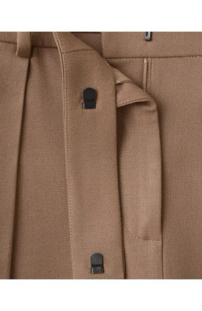 Mango Pleated Straight Leg Pants In Brown