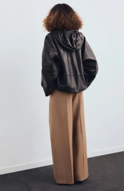 Mango Pleated Straight Leg Pants In Brown
