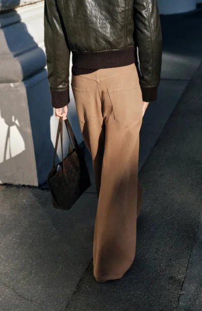 Mango Wide Leg Jeans In Brown