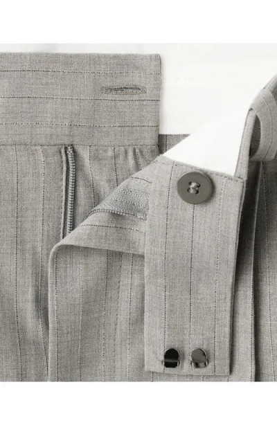 Mango Pleated Straight Leg Pants In Gray