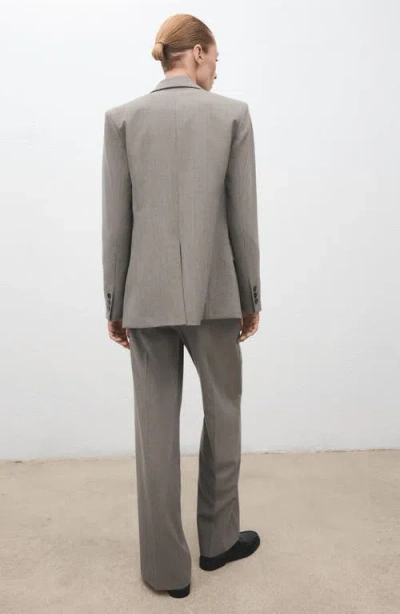 Mango Pleated Straight Leg Pants In Gray