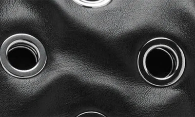 Mango Faux Leather Eyelet Crossbody Bag In Black