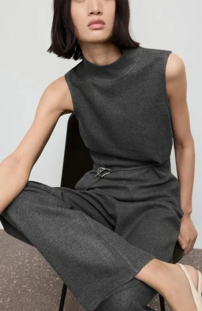 Mango Straight Leg Pull-on Pants In Gray