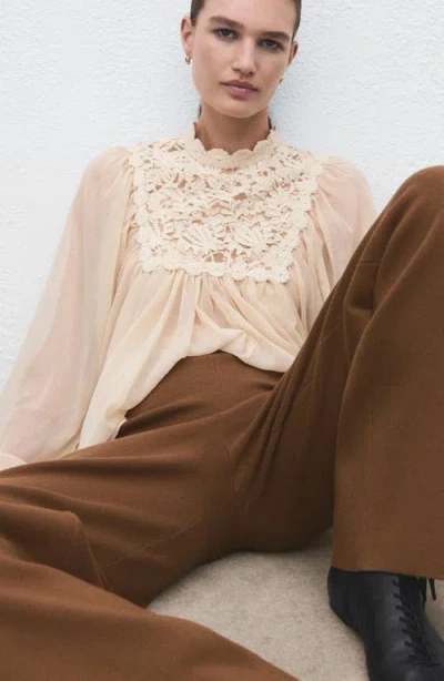 Mango Straight Leg Knit Pants In Animal Print