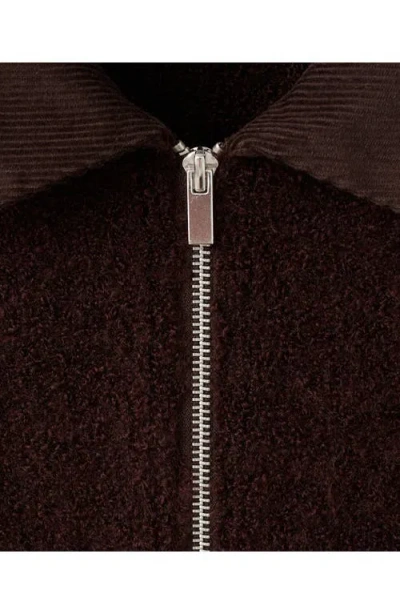 Mango Bouclé Zip Cardigan In Animal Print