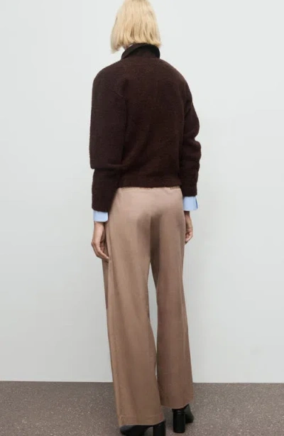 Mango Bouclé Zip Cardigan In Animal Print