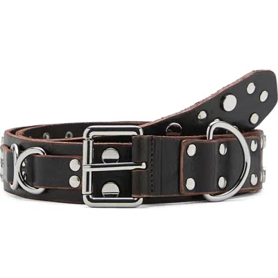 Mango Studded Leather Belt In Black