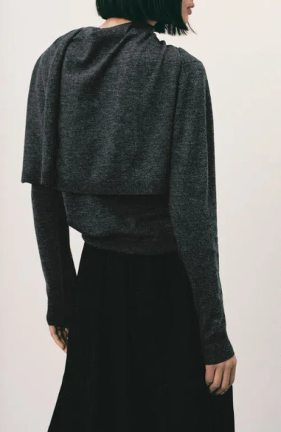 Mango Scarf Sweater In Black