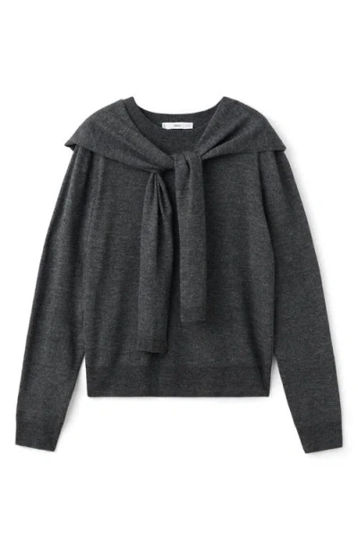 Mango Scarf Sweater In Black