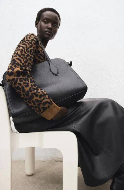 Mango Leopard Crewneck Sweater In Multi