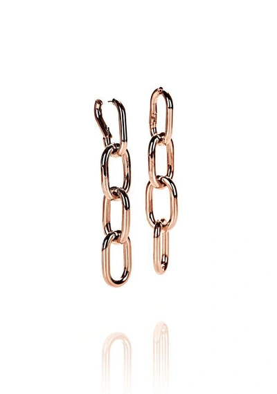 Shop Alexander Wang Four-link Chain Earrings In Rose Gold