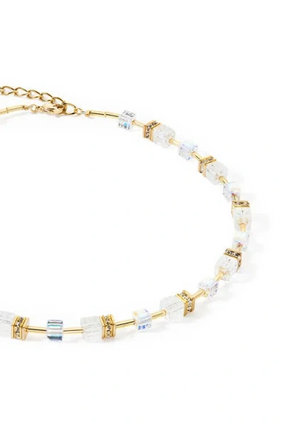 Coeur De Lion Geocube Iconic Nature Gold Necklace In Gold
