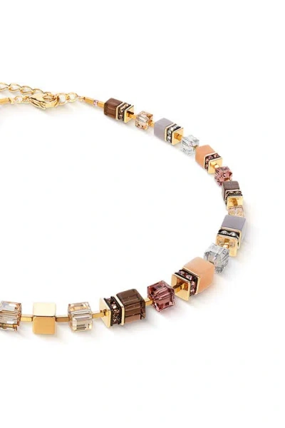 Coeur De Lion Geocube Precious Statement Necklace In Brown