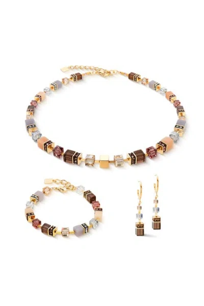 Coeur De Lion Geocube Precious Statement Necklace In Brown