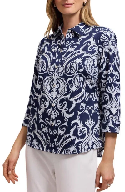 Foxcroft Hampton Damask Shirt In Multi