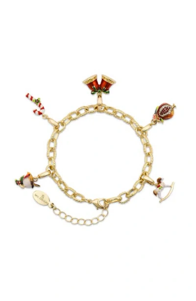 Bill Skinner Studio Christmas Charm Bracelet Set In Gold