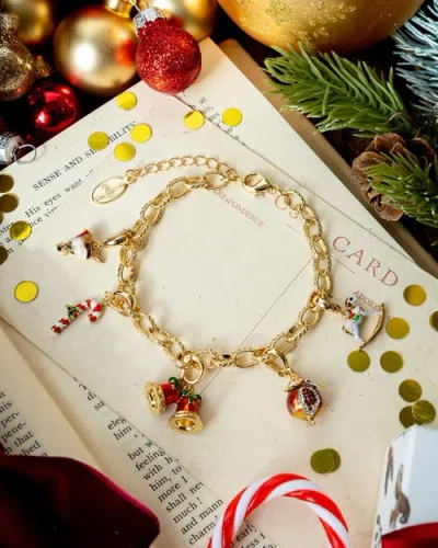 Bill Skinner Studio Christmas Charm Bracelet Set In Gold