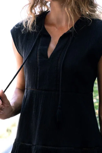 Change Of Scenery Gari Dress In Black