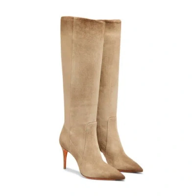 Santoni Suede High-heel Boot In Multi