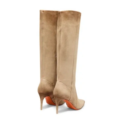 Santoni Suede High-heel Boot In Multi