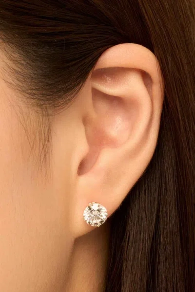 Oradina 14k Solid Gold Luminous 4 Carat Lab Diamond Large Studs In Gold