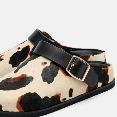 Marc Nolan Ms. Solana Cow Print Backstrap Clogs In Multi