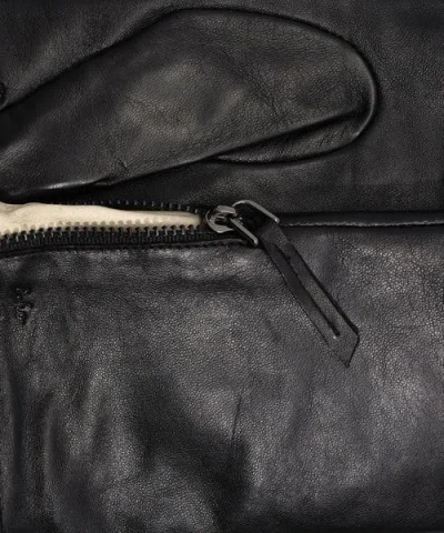 Echo Leather Glove With Zipper In Black