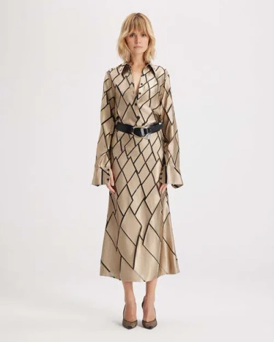 Theo The Label Theia Retro Burnout Maxi Skirt In Brown