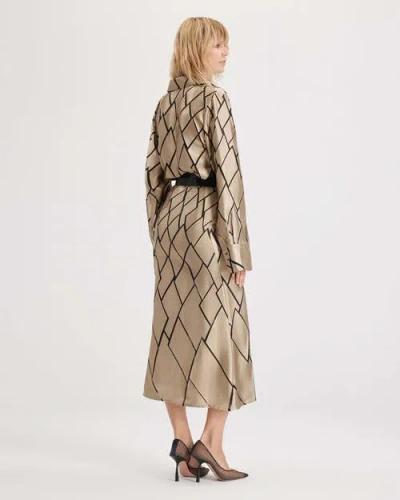 Theo The Label Theia Retro Burnout Maxi Skirt In Brown