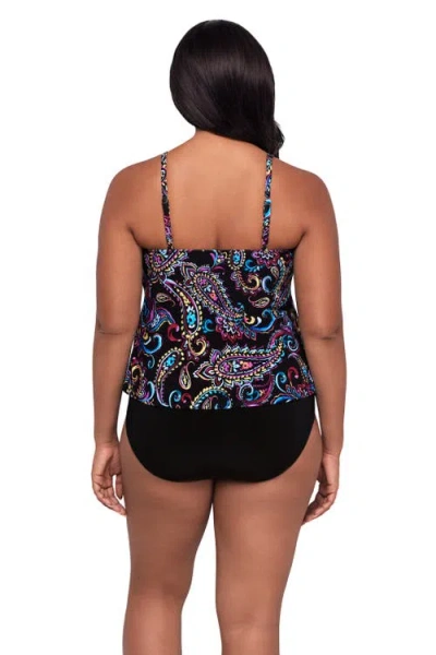 Trimshaper Ronnie 2 Tier Ruffle Tankini Swimsuit Top In Multi