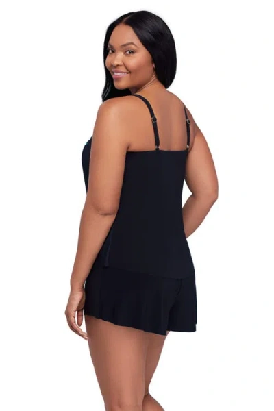 Trimshaper Hank Handkerchief Tankini Swimsuit Top In Black