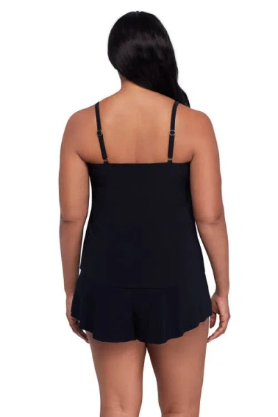 Trimshaper Hank Handkerchief Tankini Swimsuit Top In Black