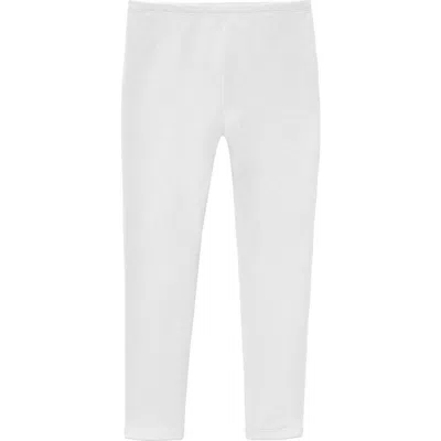 City Threads Girls Soft Fleece Stretch Leggings In White