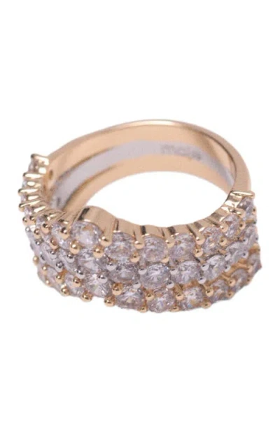 Maje Womens Gold Silver Two-tone Brass And Rhinestone Ring In Gold