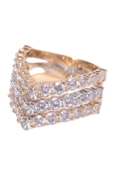 Maje Womens Gold Silver Two-tone Brass And Rhinestone Ring In Gold