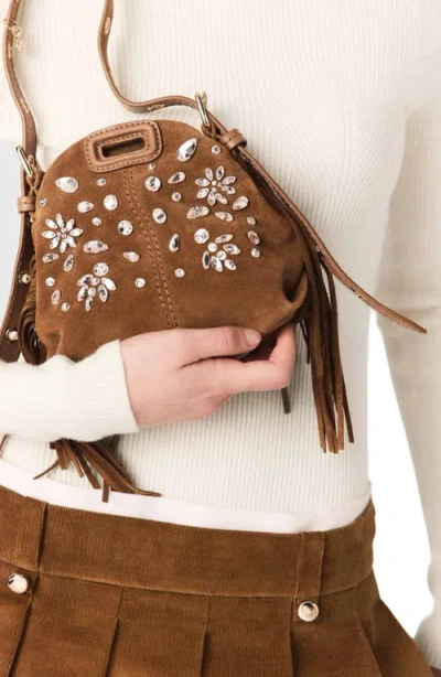 Maje Jubelle Pleated Corduroy Miniskirt In Brown