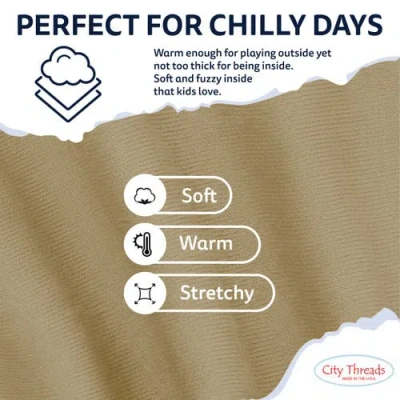 City Threads Girls Soft Fleece Stretch Leggings In Brown