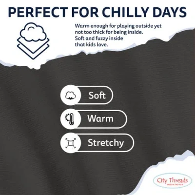 City Threads Girls Soft Fleece Stretch Leggings In Brown