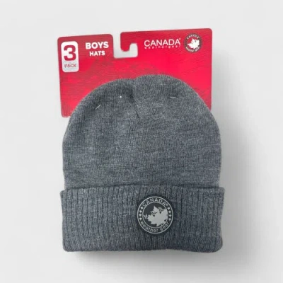 Canada Weather Gear Boys' 3-pack Beanies In Gray